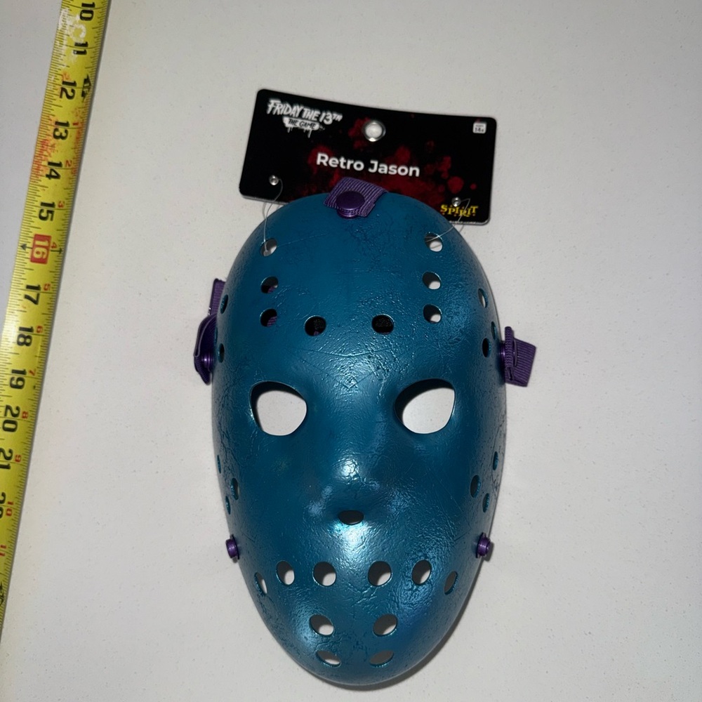 Blue Retro Jason Mask with Purple Accents